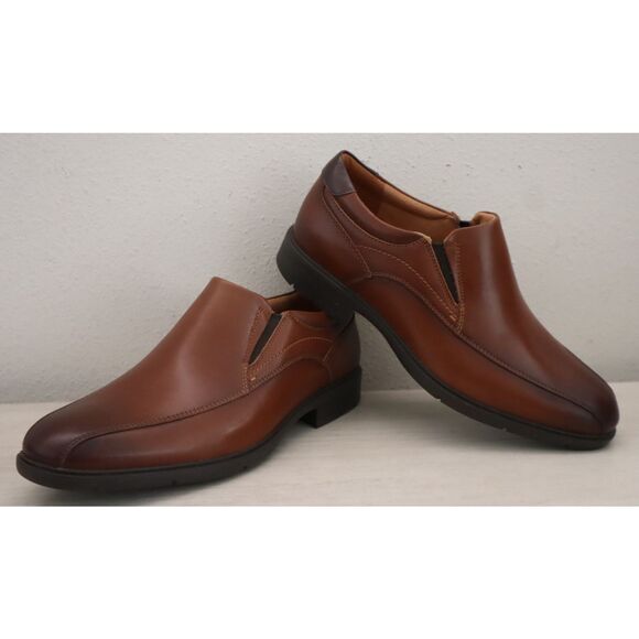 Clarks Artisan 26184339 Men's Sz 8W Dark Tan Leather Eldredge Step Loafers - Picture 11 of 12